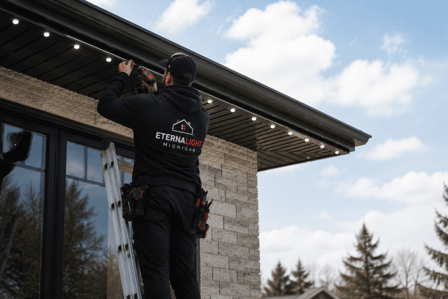 Professional holiday lighting installation