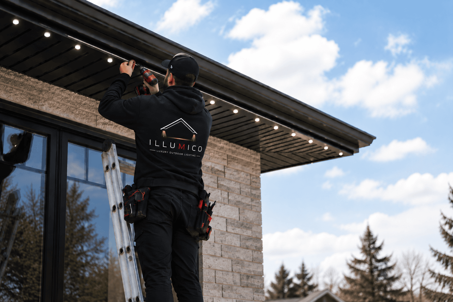 Professional holiday lighting installation